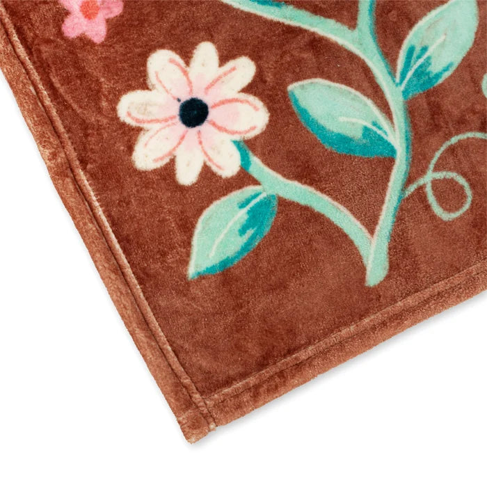 Acoustic Piano Flowers Fleece Blanket