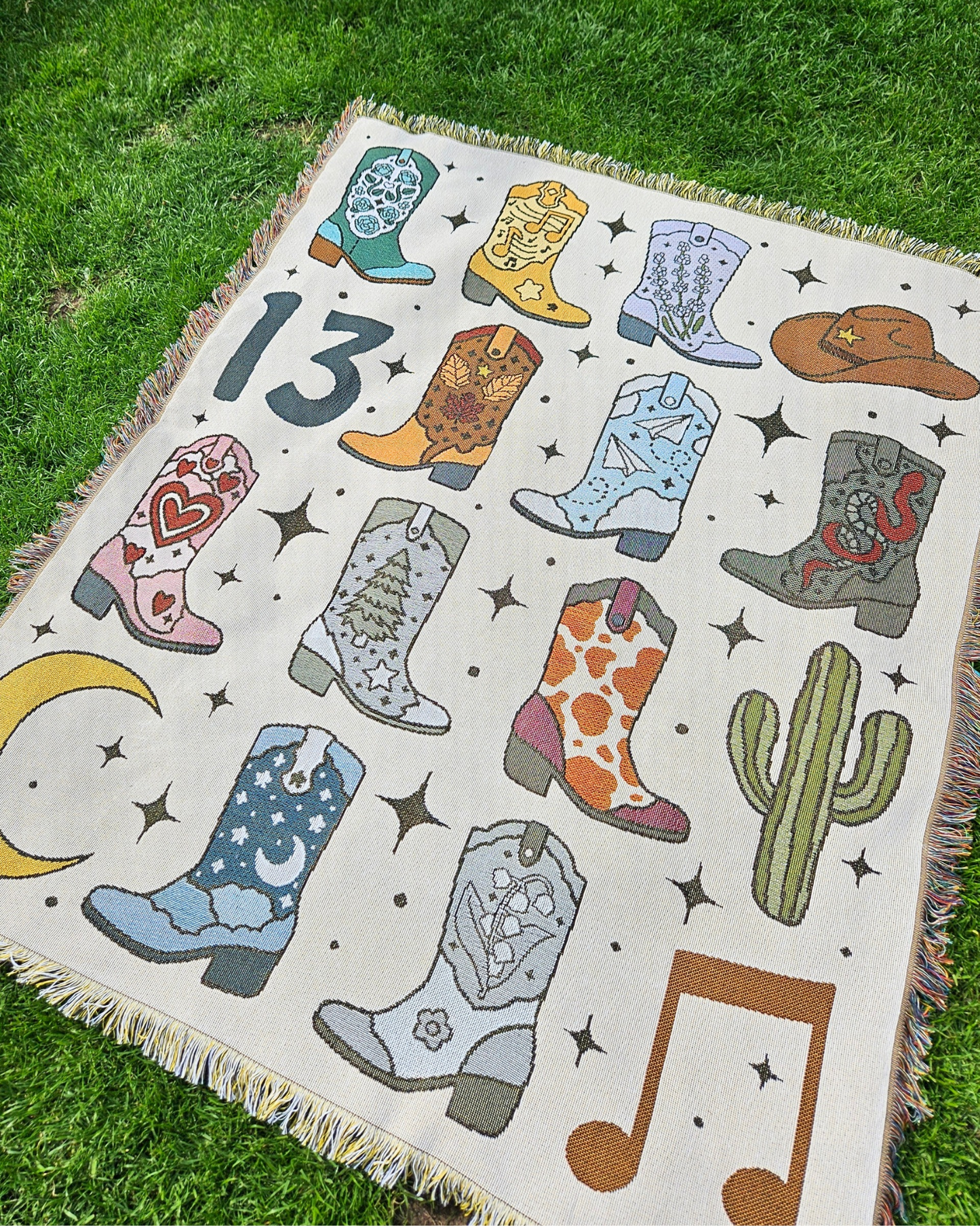 Cowboy Boots Woven Blanket