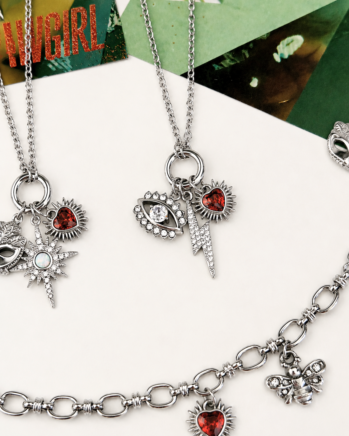 Showgirl Charm Necklaces/Bracelets (Silver)