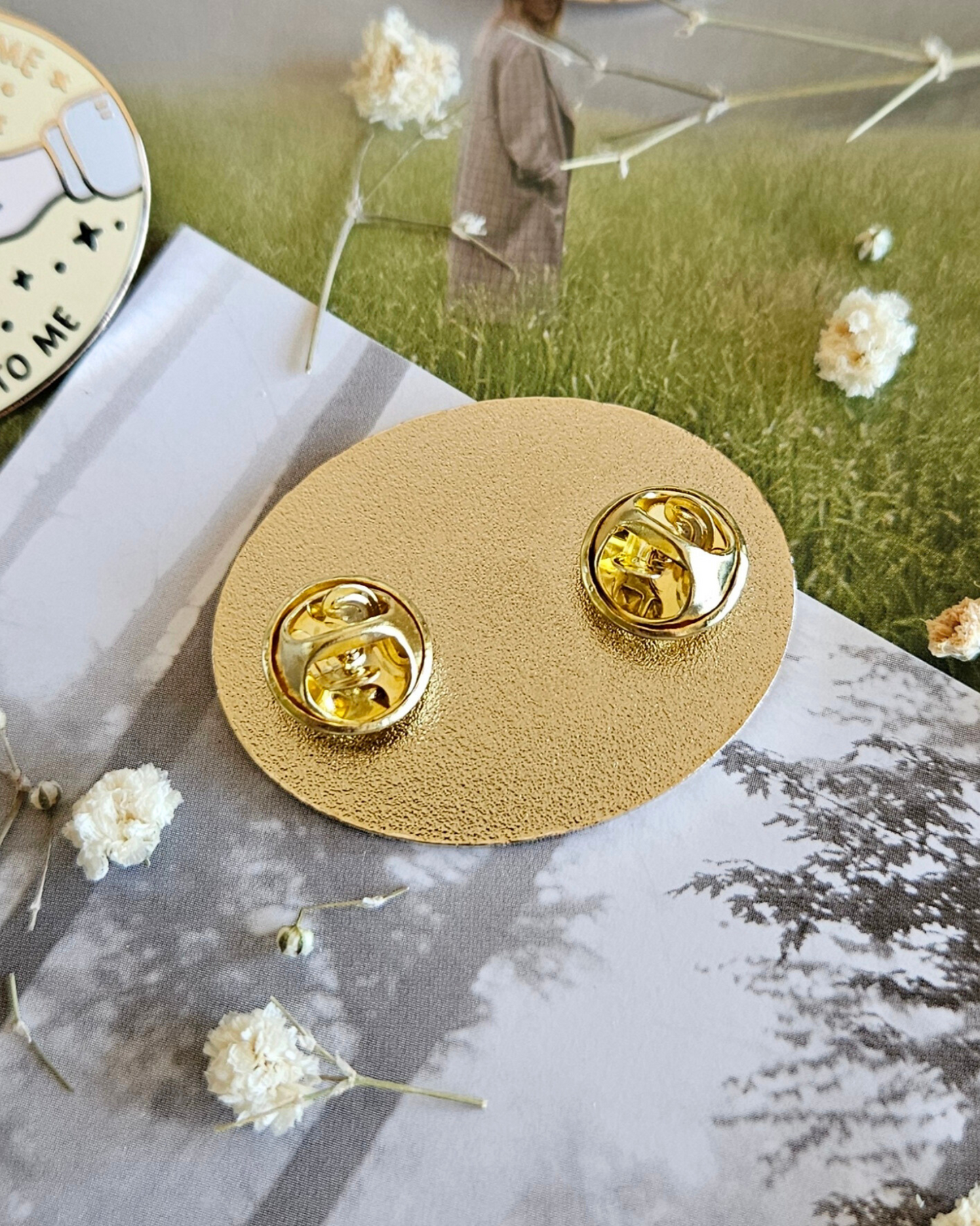 Invisible String Enamel Pin