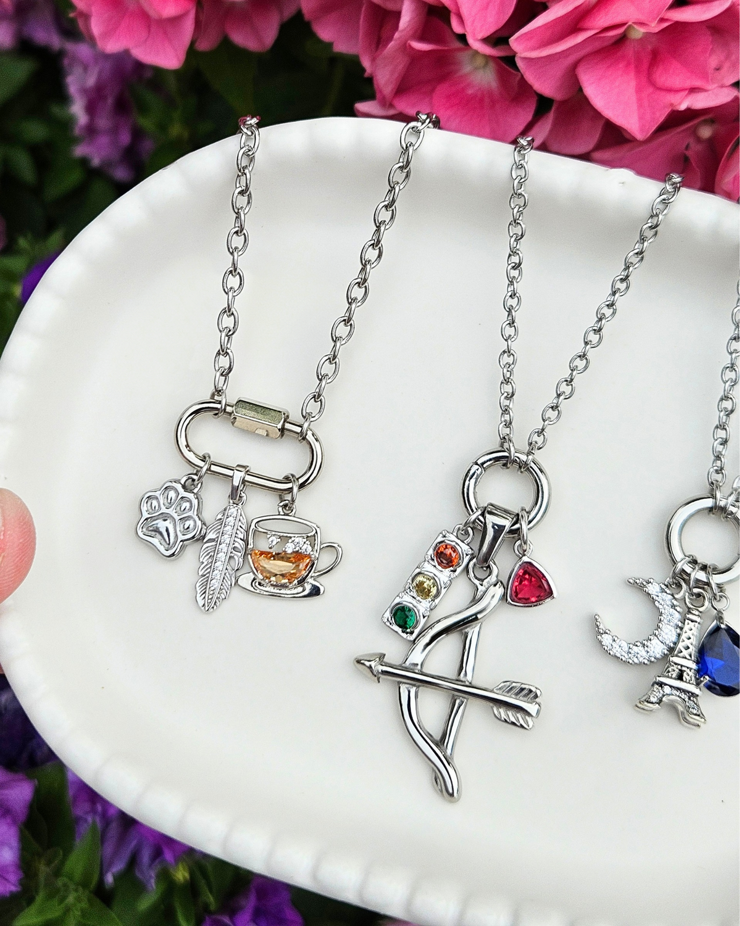 Various Charm Necklaces (Silver)