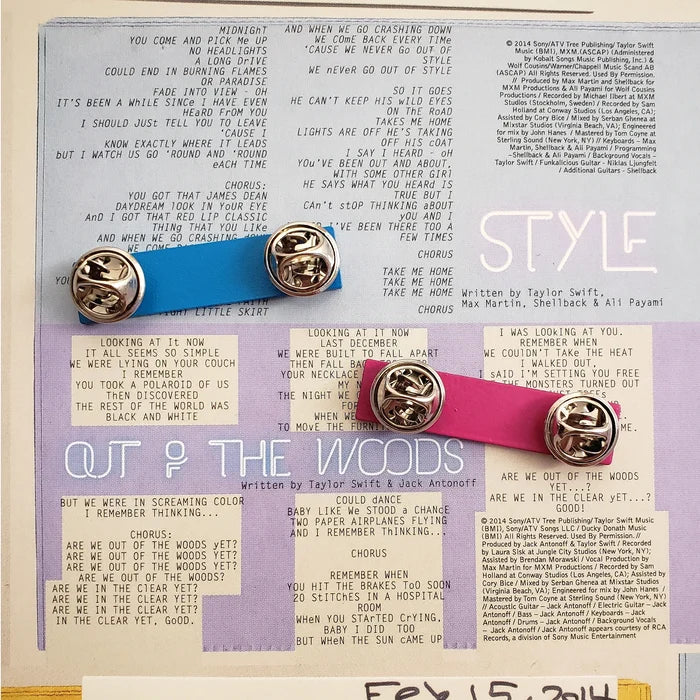 Blank Space Lyric Enamel Pins