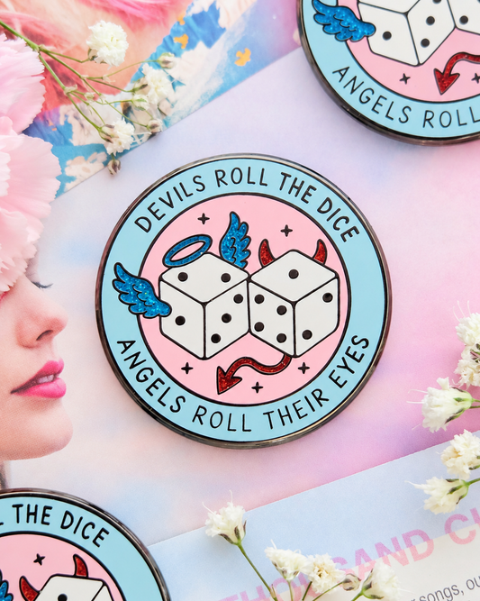Devils Roll The Dice Enamel Pin