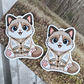 Benji Cat Cardigan Acrylic Pin/ Sticker