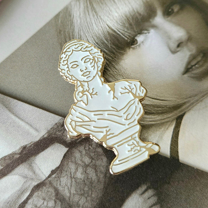 Crumbling Statue Enamel Pin