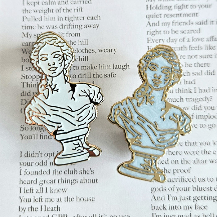 Crumbling Statue Enamel Pin