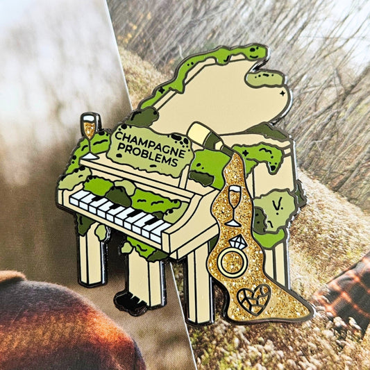 Champagne Problems Piano Enamel Pin