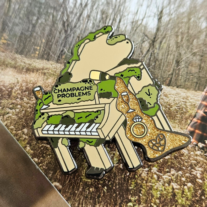 Champagne Problems Piano Enamel Pin