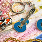 Blue Koi Fish Guitar Enamel Keychain