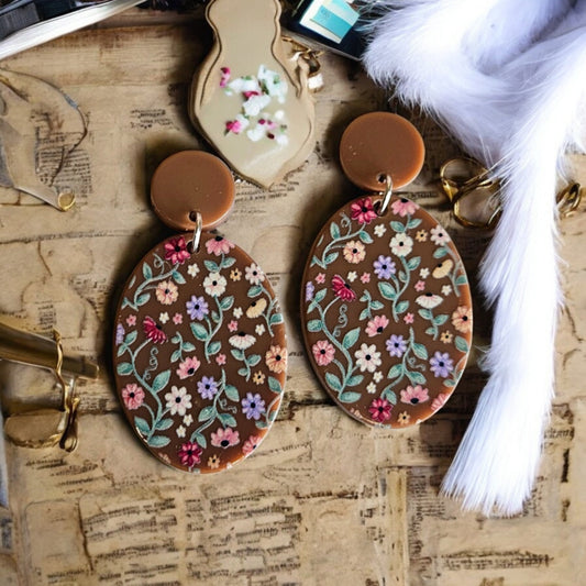 Piano Flowers Acrylic Earrings
