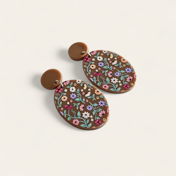 Piano Flowers Acrylic Earrings