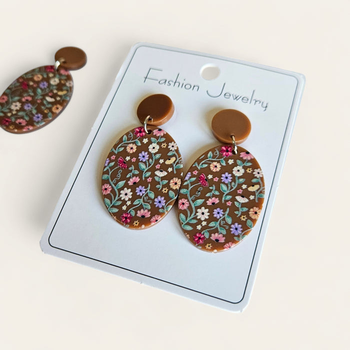 Piano Flowers Acrylic Earrings
