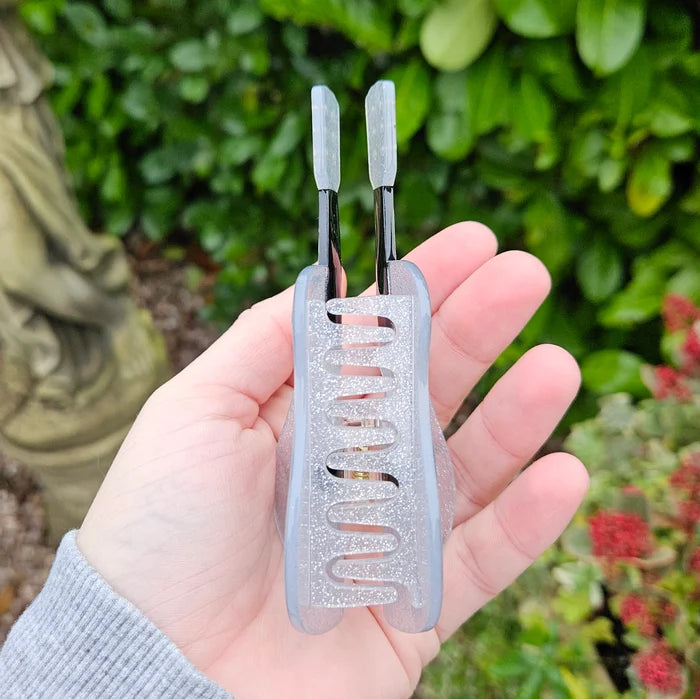 Acoustic Piano Flowers + Fearless Guitar Hair Claw Clips