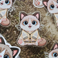 Benji Cat Cardigan Acrylic Pin/ Sticker