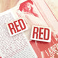 RED Text Enamel Pin