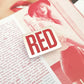RED Text Enamel Pin