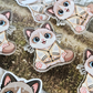 Benji Cat Cardigan Acrylic Pin/ Sticker