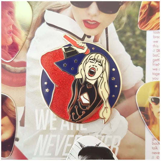 RED Singing Enamel Pin (FREE)