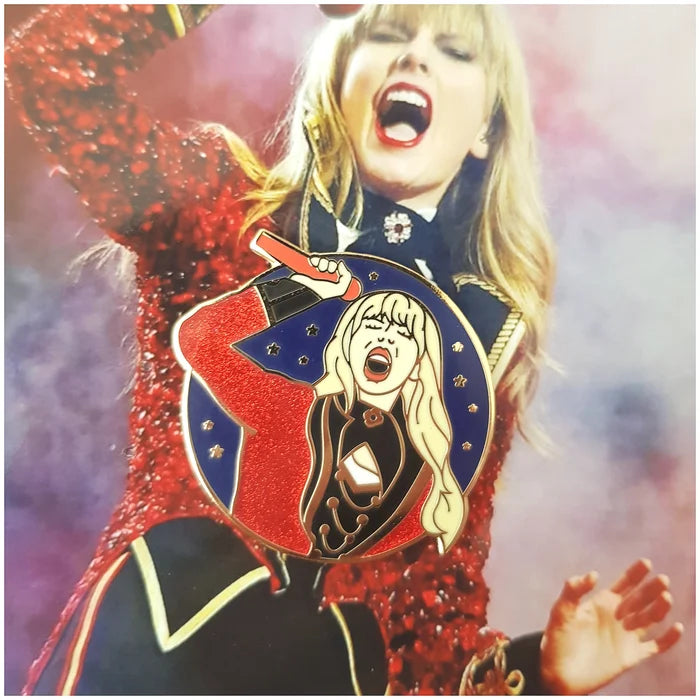 RED Singing Enamel Pin (FREE)