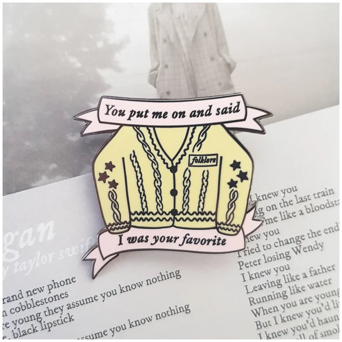Cardigan Enamel Pin