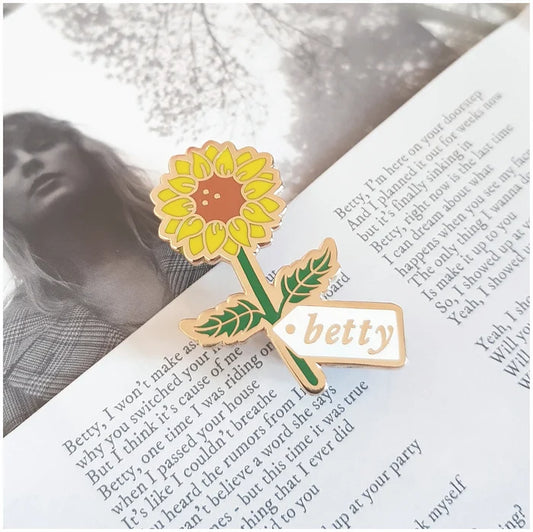 Betty Sunflower Enamel Pin