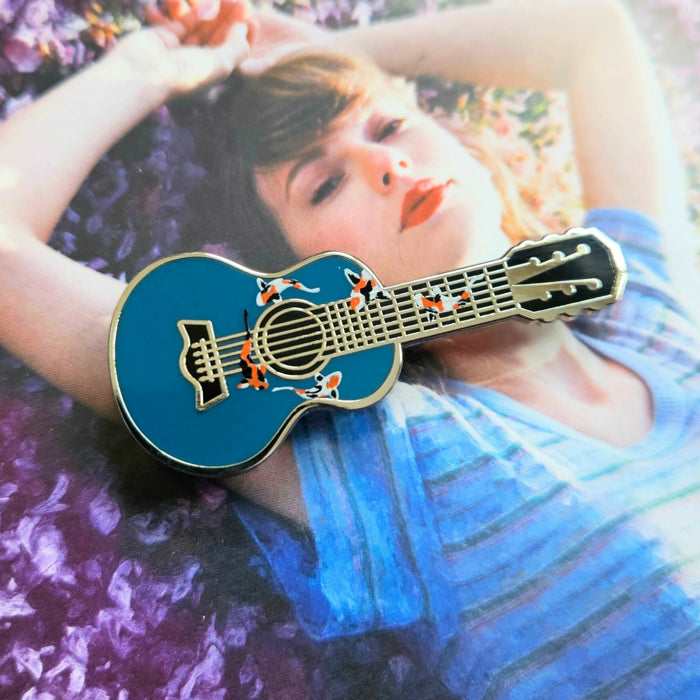 Blue Koi Fish Guitar Enamel Pin