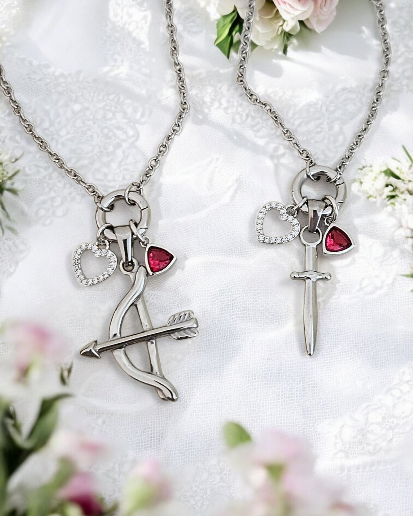 Lover Charm Necklaces (Silver)