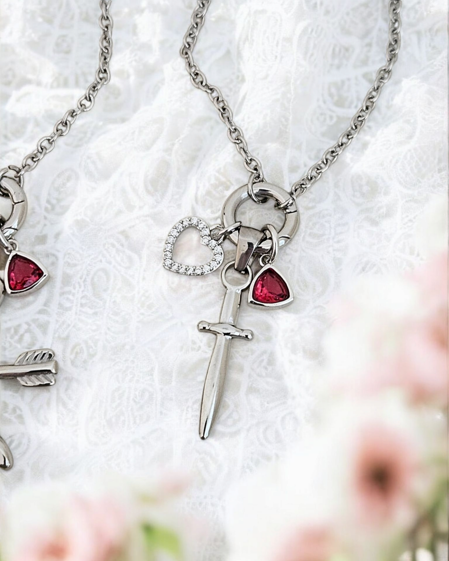 Lover Charm Necklaces (Silver)