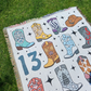 Cowboy Boot Woven Blanket (darker purple)