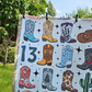 Cowboy Boot Woven Blanket (darker purple)