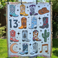 Cowboy Boot Woven Blanket (darker purple)