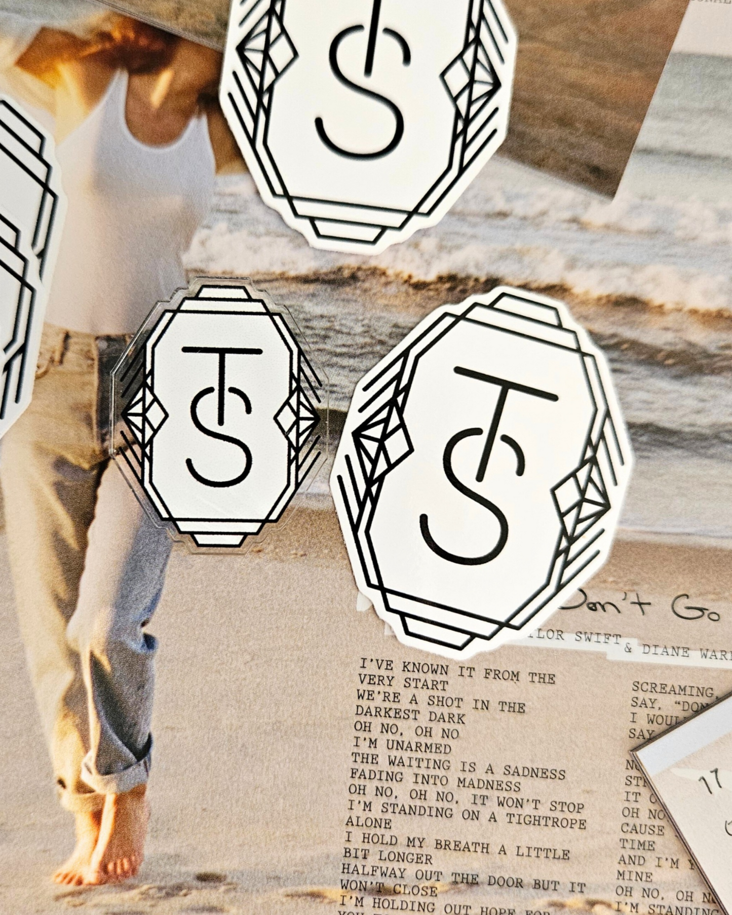 TS Art Deco Logo Acrylic Pin/ Sticker