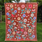 Acoustic Piano Flowers Fleece Blanket