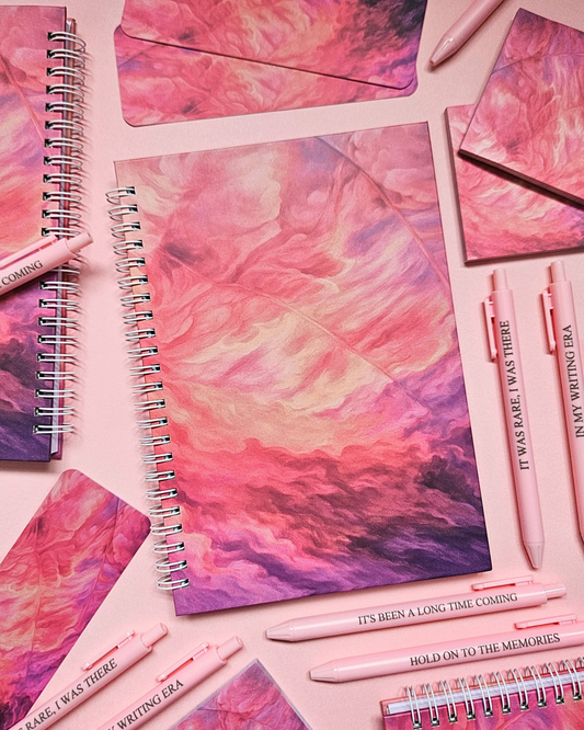 Fan Shell Notebook/Sticky Notes/Bookmarks/Pens