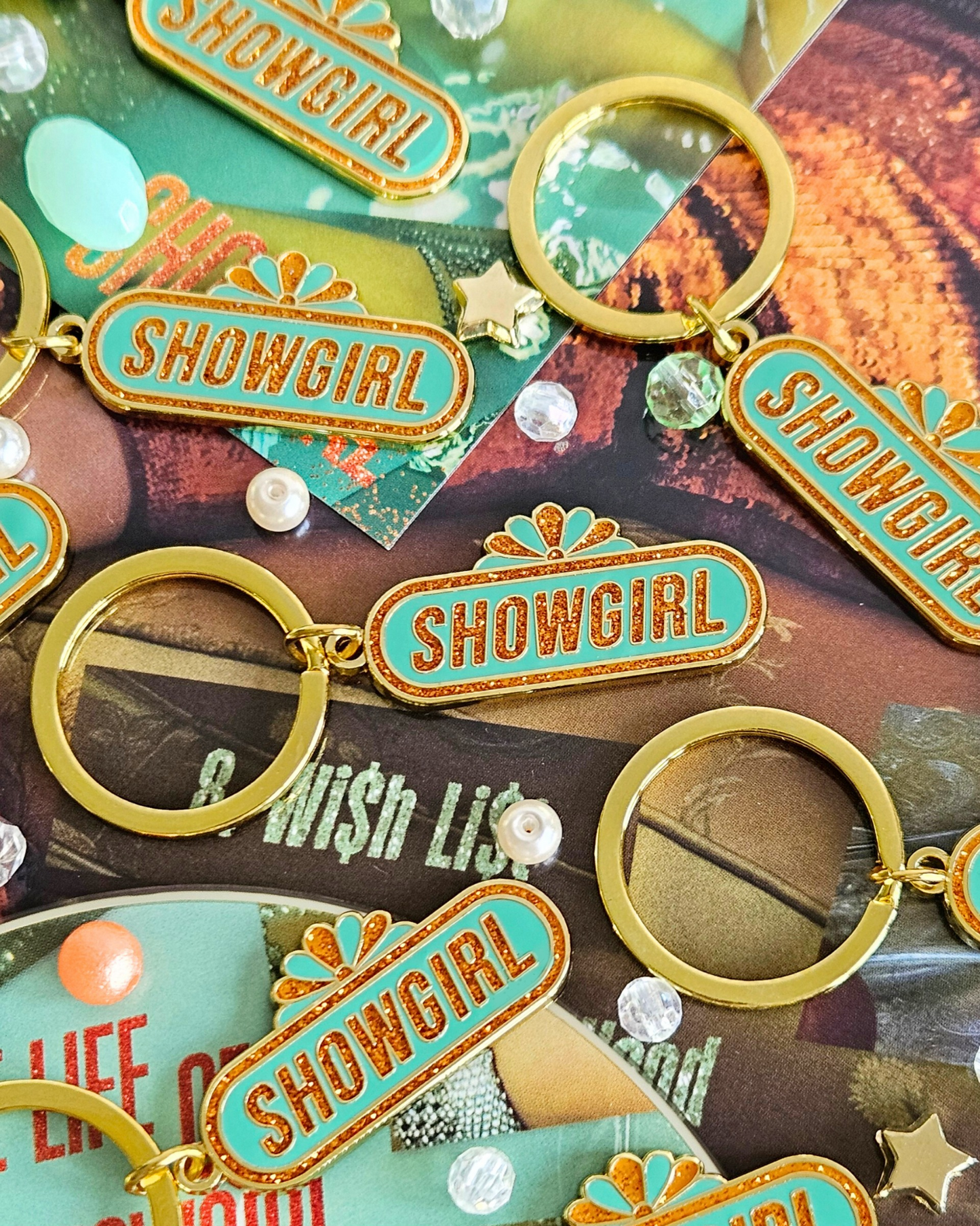 Showgirl Enamel Keychain