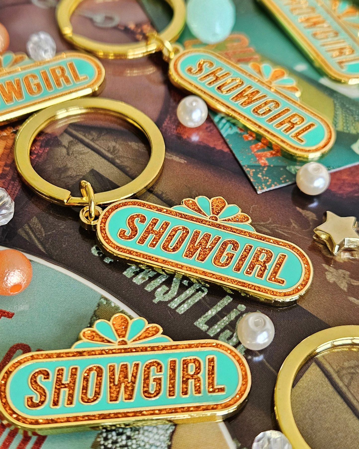 Showgirl Enamel Keychain