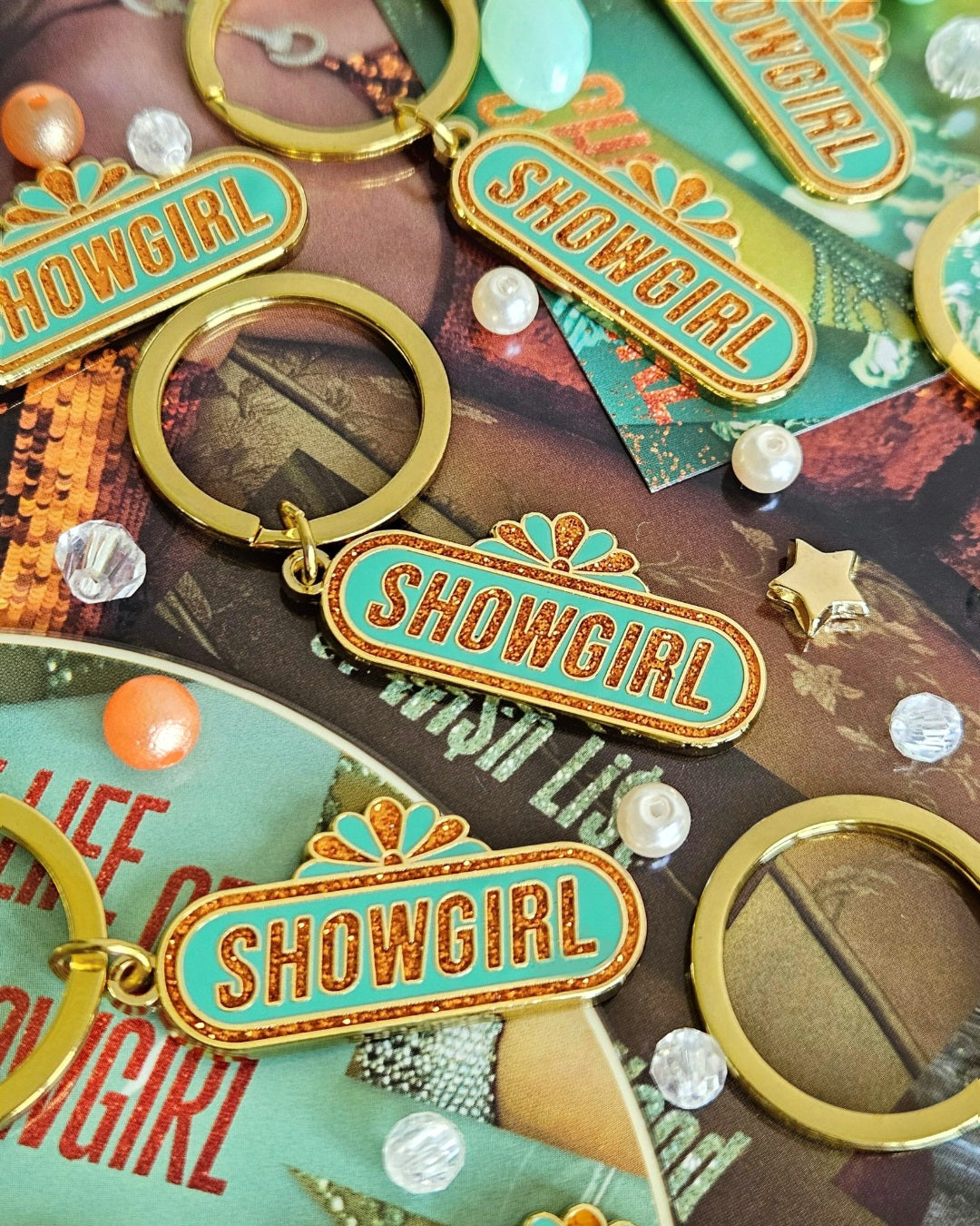 Showgirl Enamel Keychain