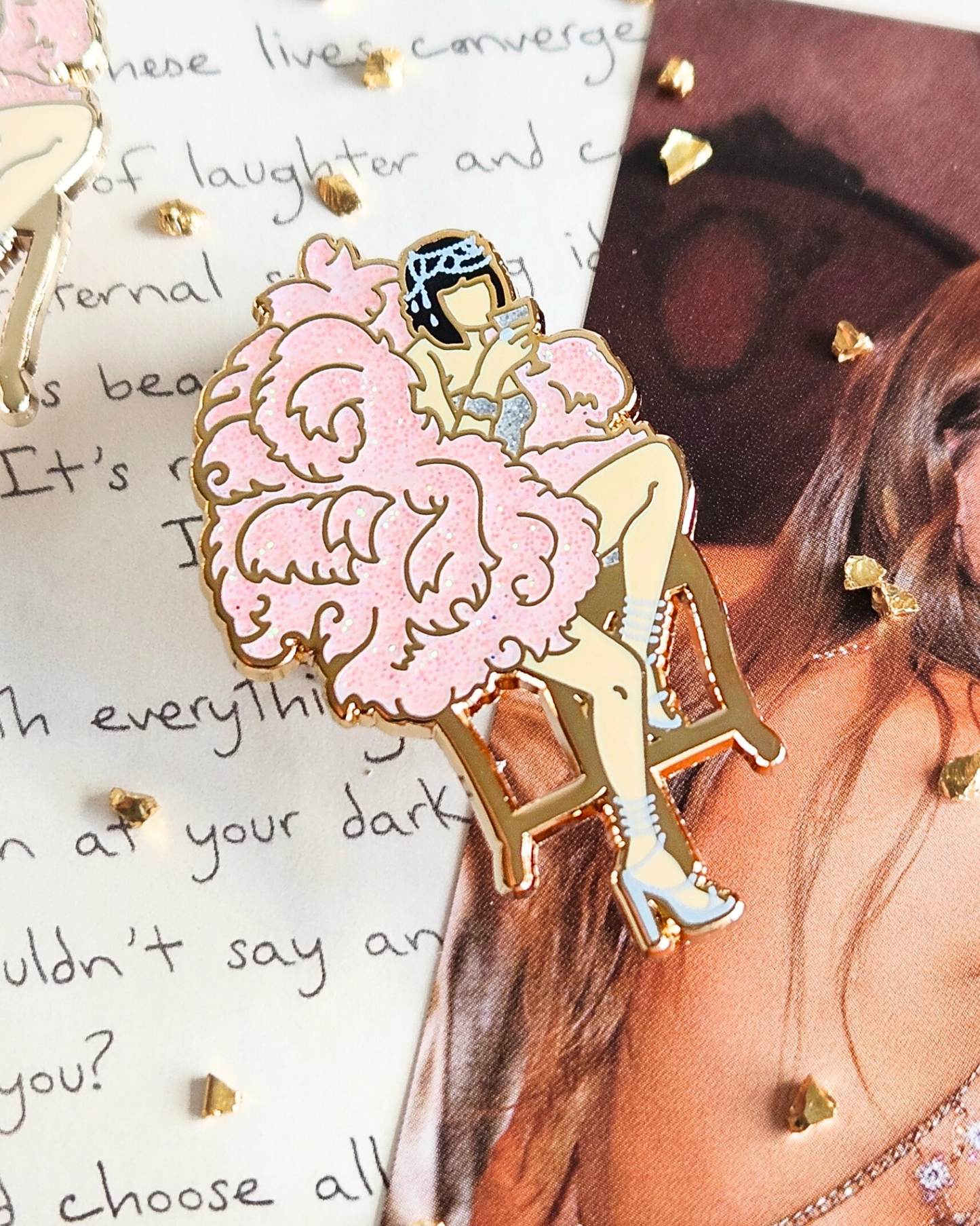 Showgirl Feather Stool Enamel Pin