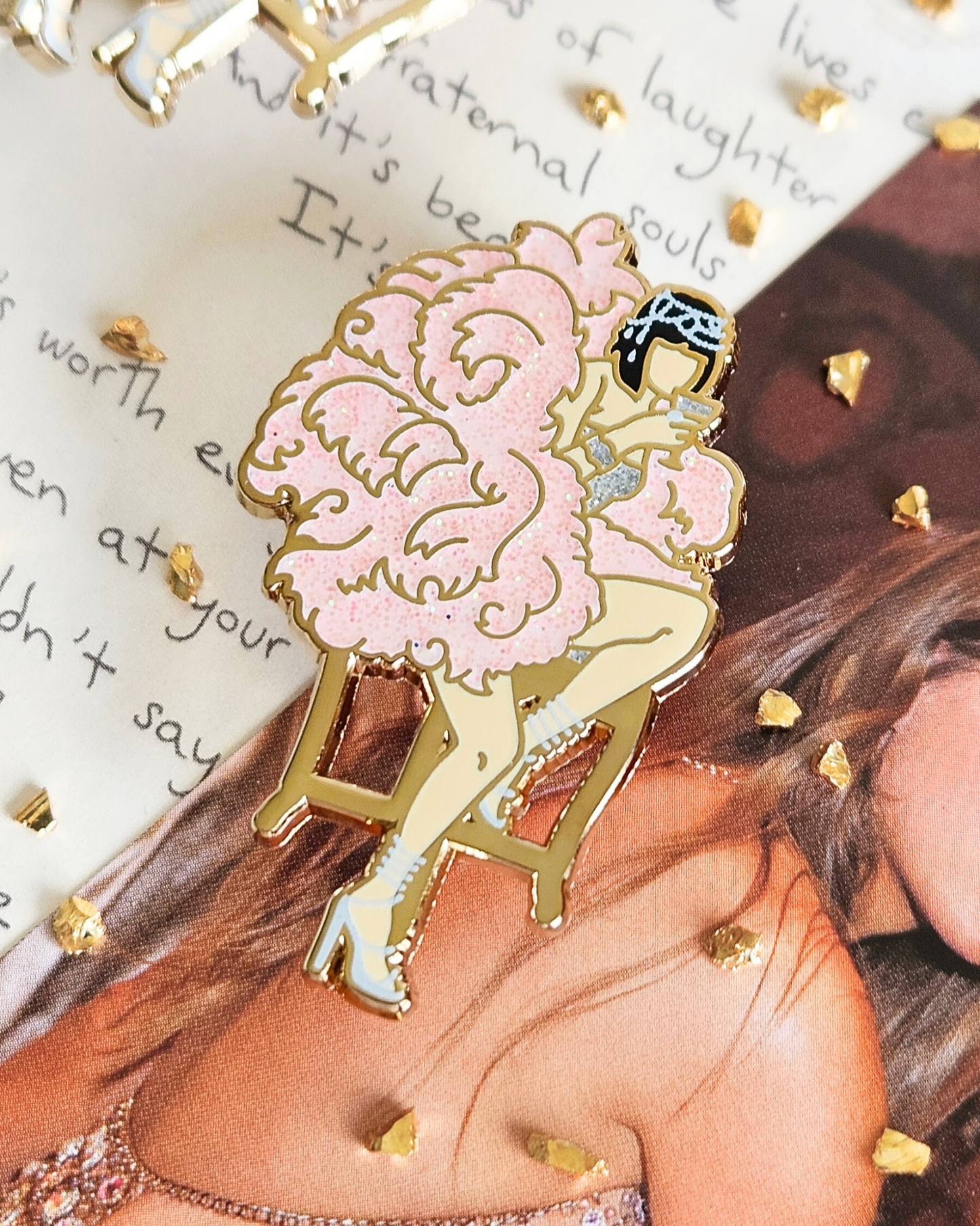 Showgirl Feather Stool Enamel Pin