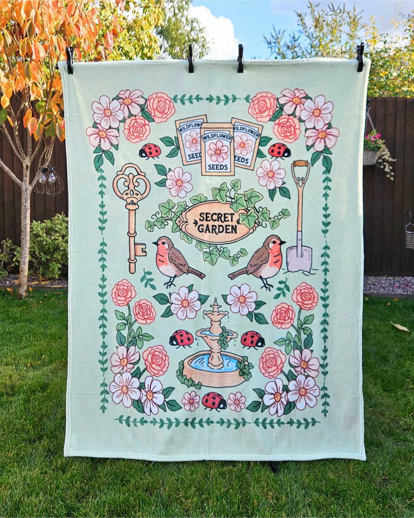 Secret Garden Fleece Blanket
