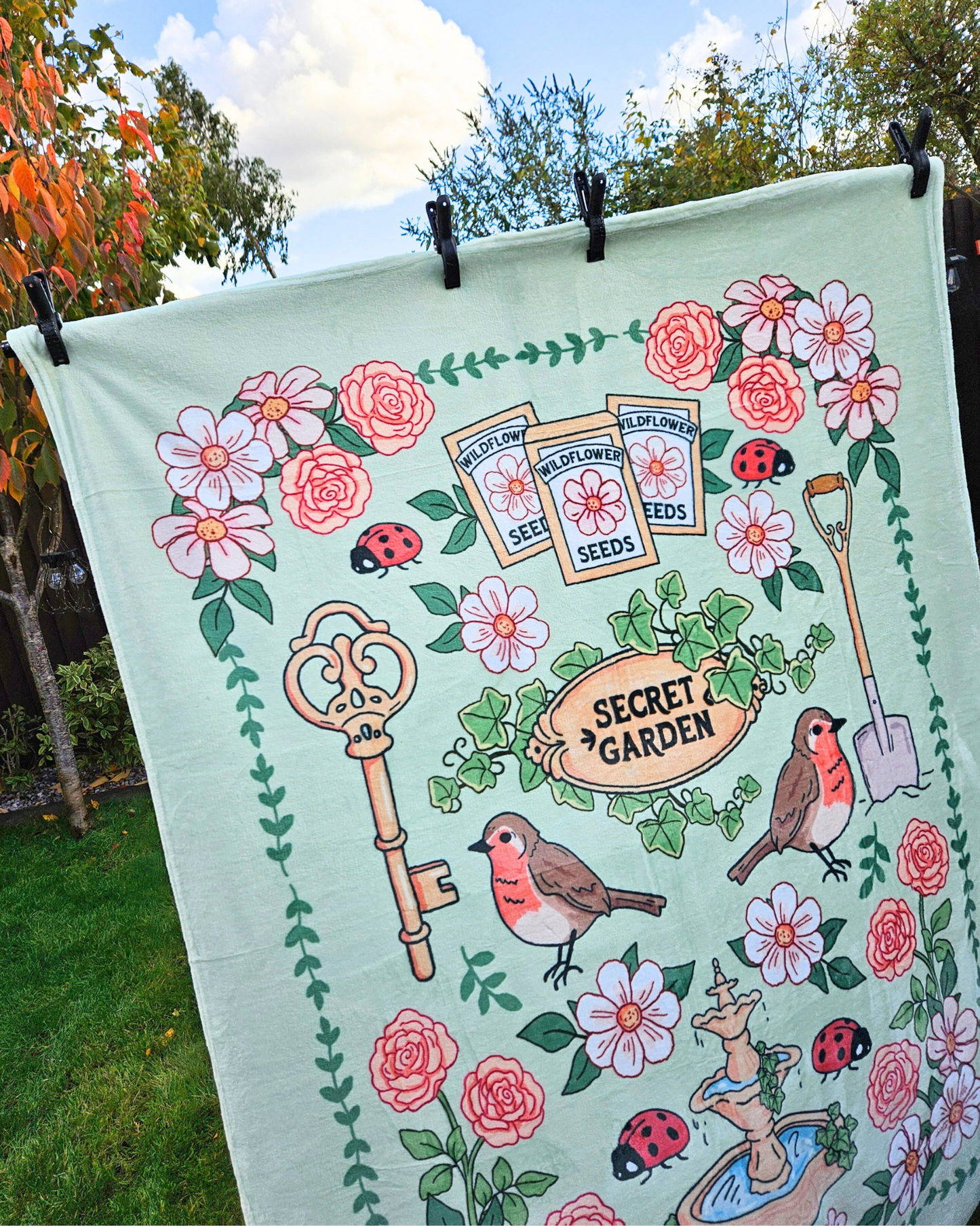 Secret Garden Fleece Blanket