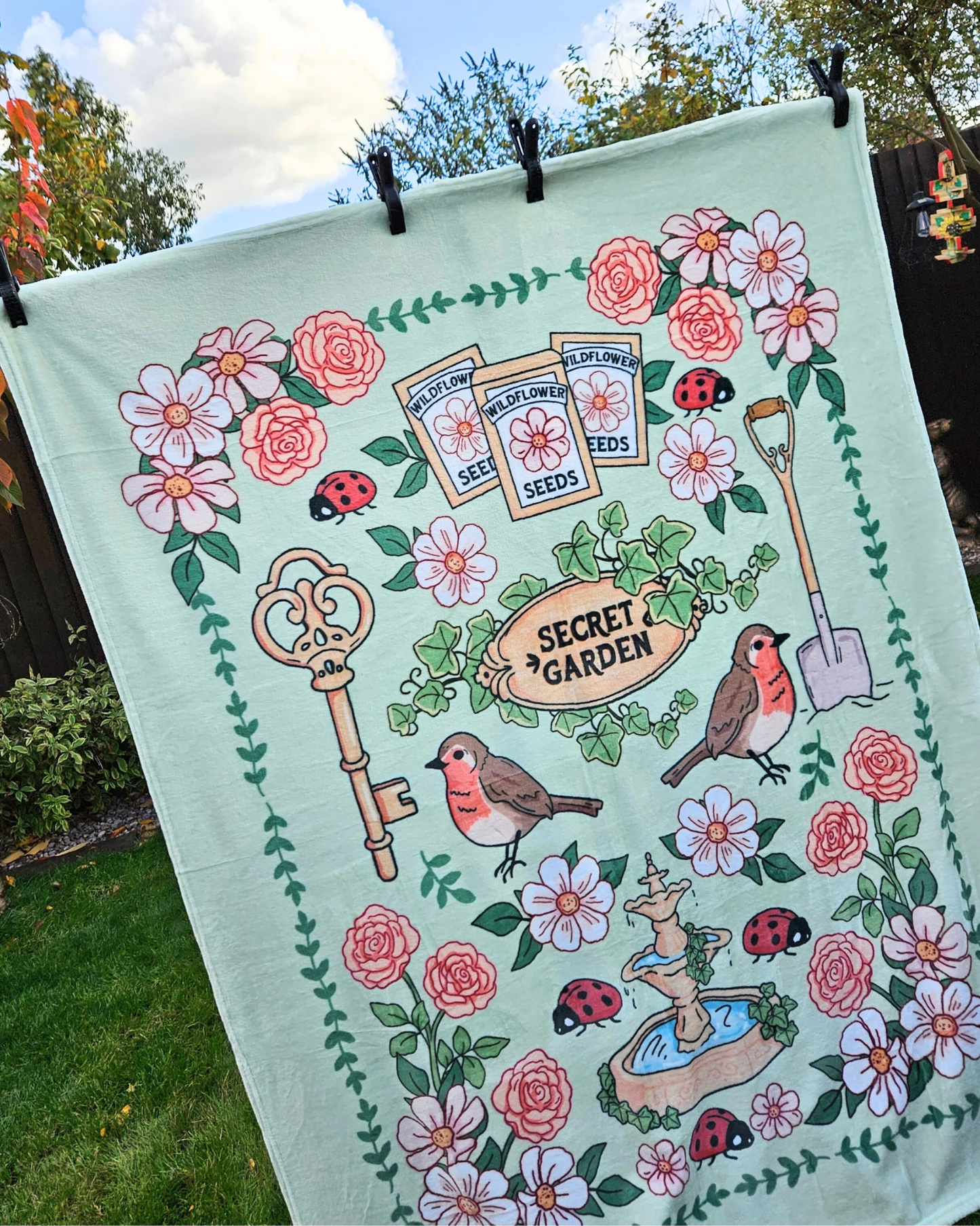 Secret Garden Fleece Blanket