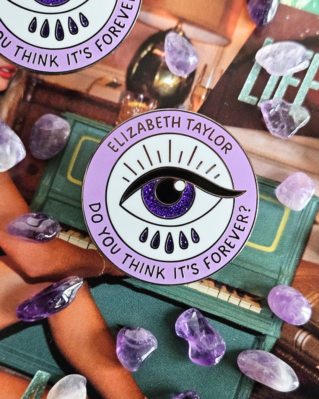 Elizabeth Taylor Enamel Pin