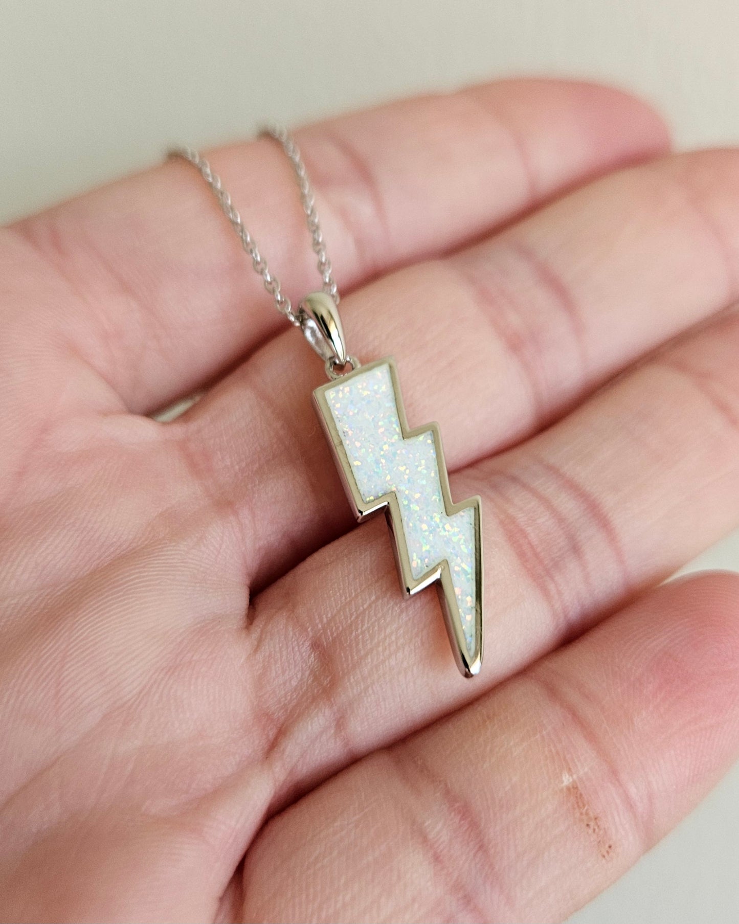 Opalite Lightning Bolt Necklace