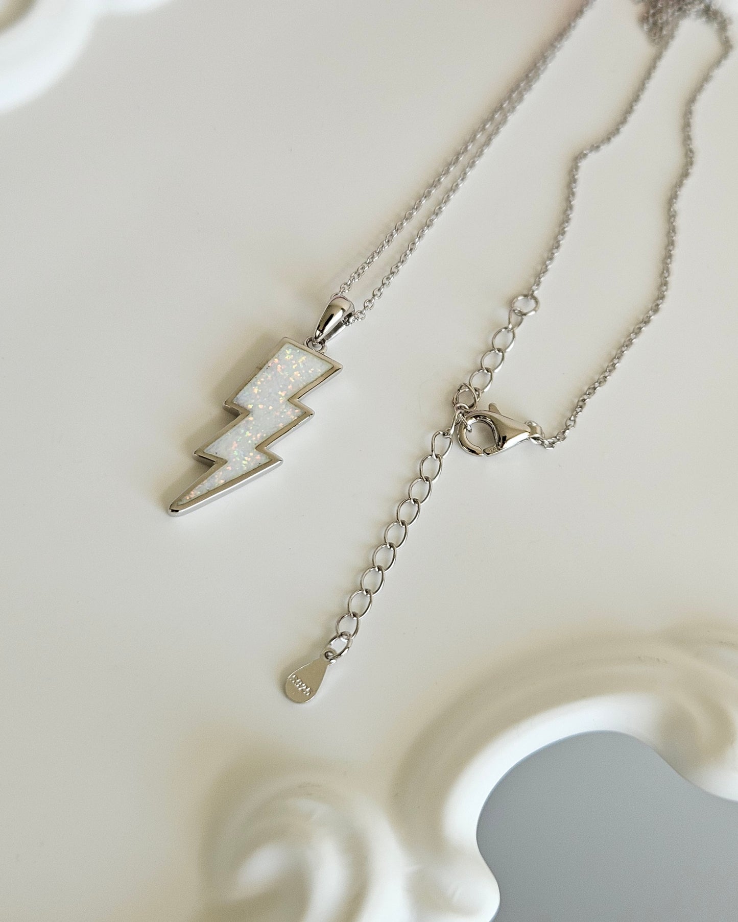 Opalite Lightning Bolt Necklace