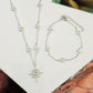 Opalite CZ Lightning Bolt Necklace/Bracelet