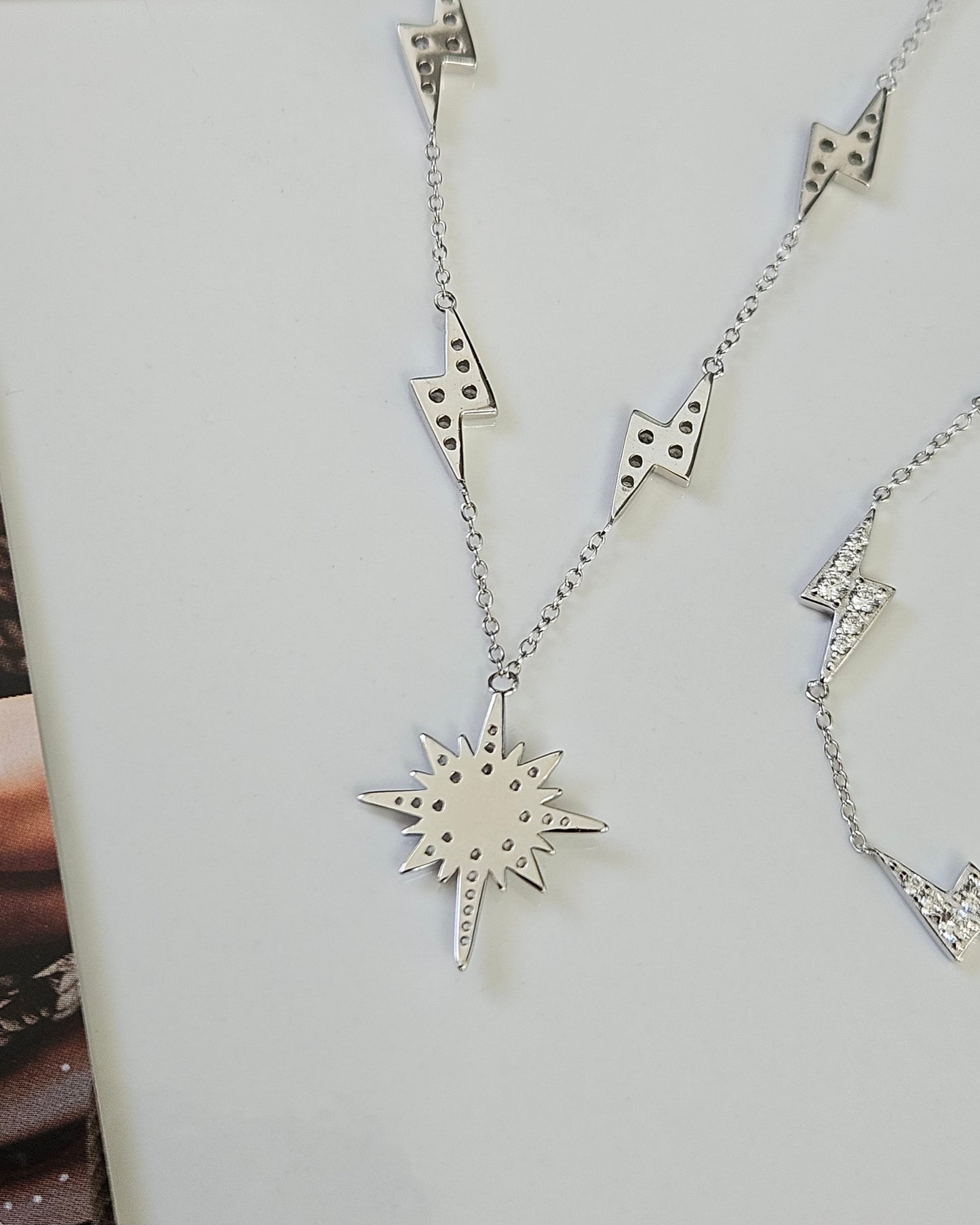 Opalite CZ Lightning Bolt Necklace/Bracelet