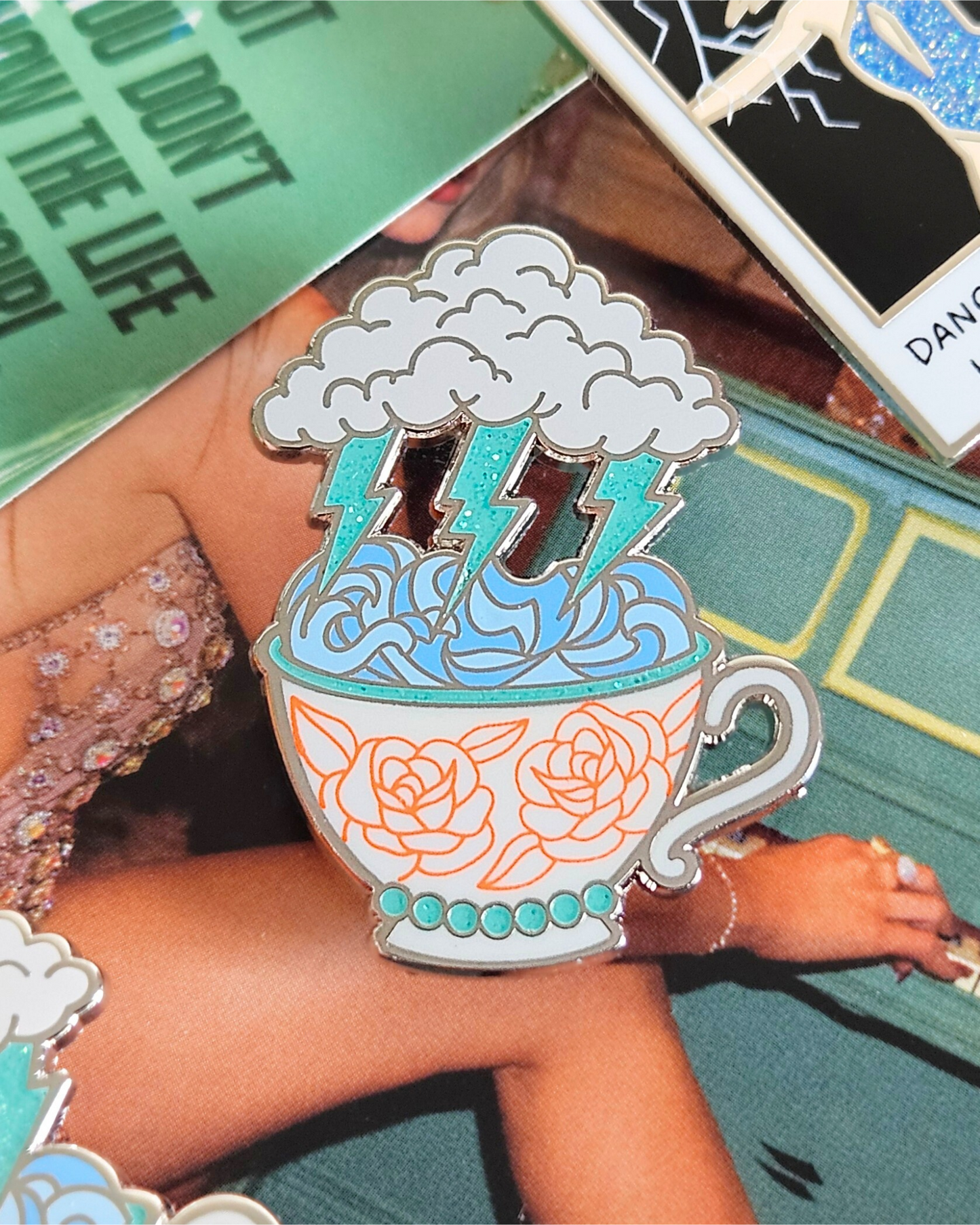Storm In A Teacup Enamel Pin