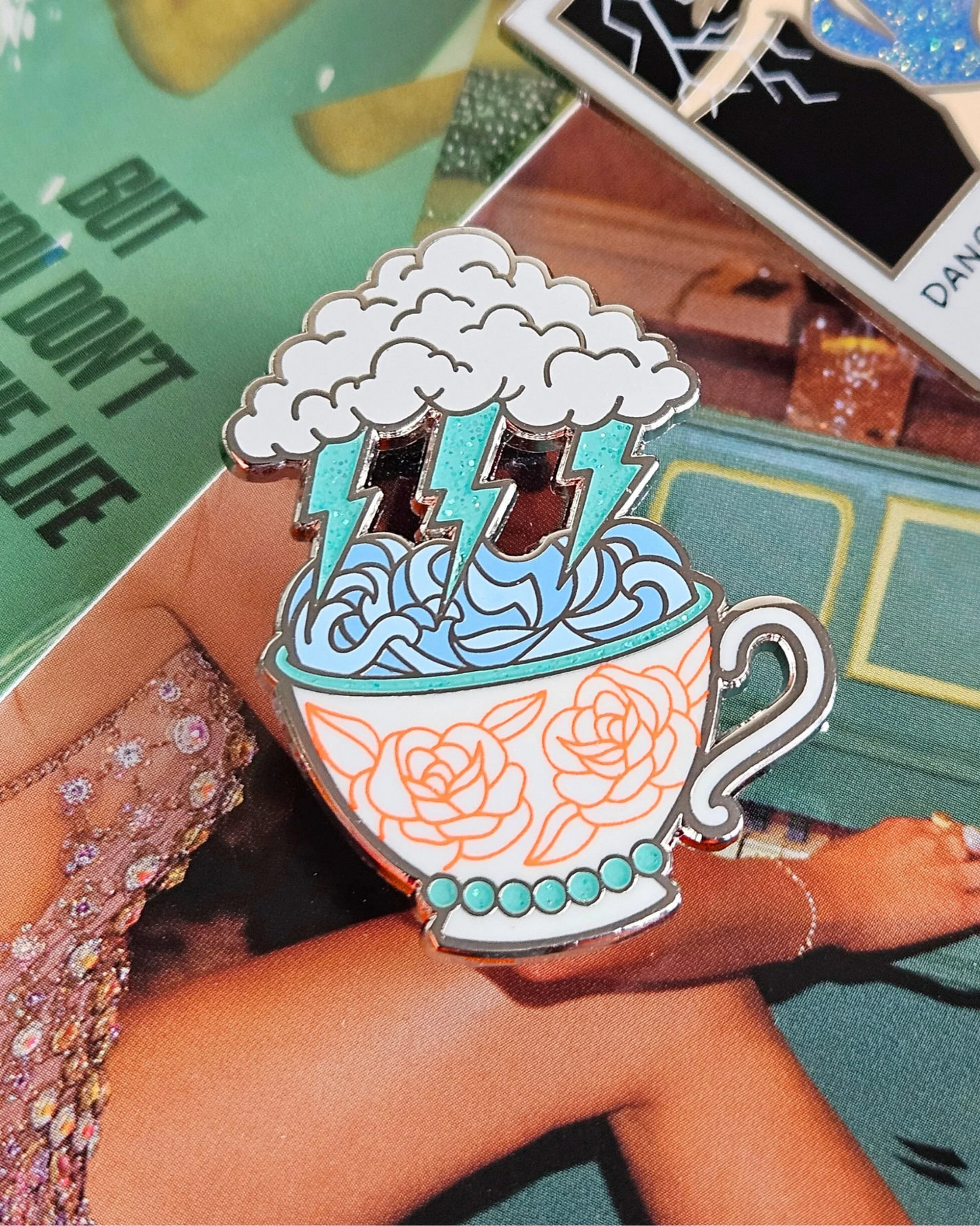 Storm In A Teacup Enamel Pin