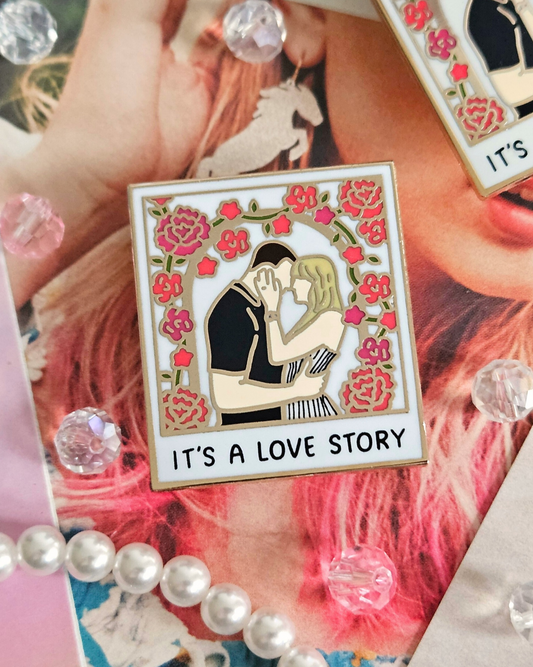 Love Story Engagement Enamel Pin